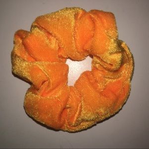 Bright Orange Velvet Scrunchie